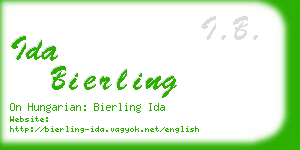 ida bierling business card